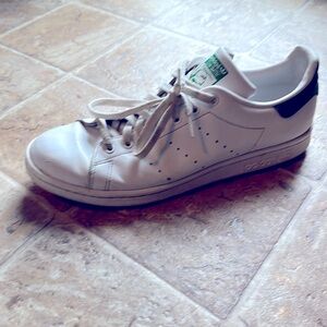 Adidas Stan Smith Men’s White and Green Leather Sneakers Size 11